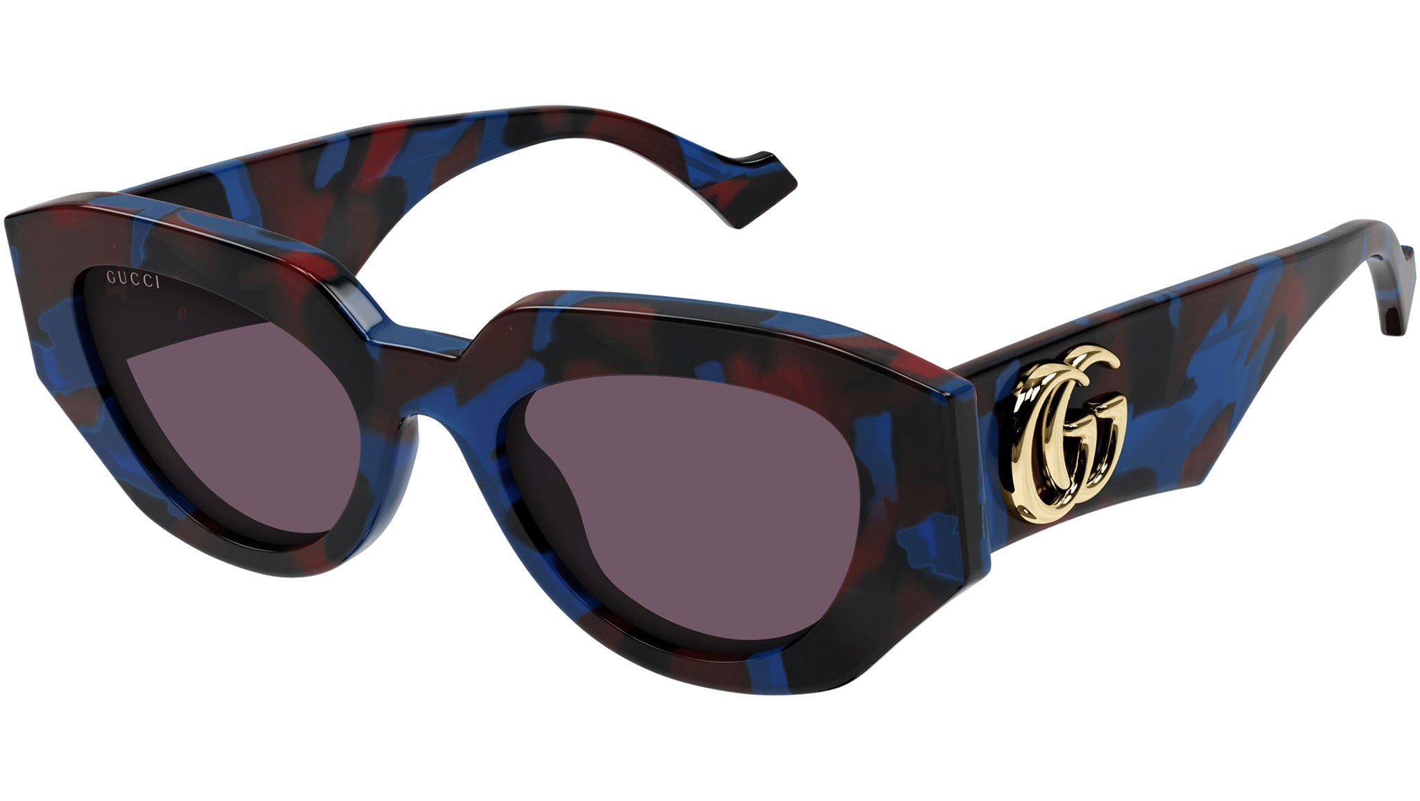 Occhiali da sole GUCCI GG1421S Shiny big spotted red and petrol havana