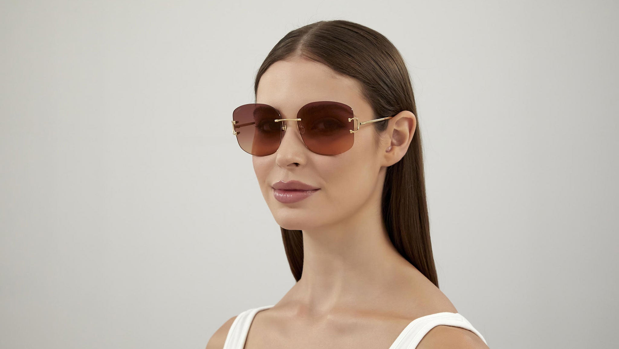 Occhiali da sole CARTIER CT0037RS Smooth golden finish