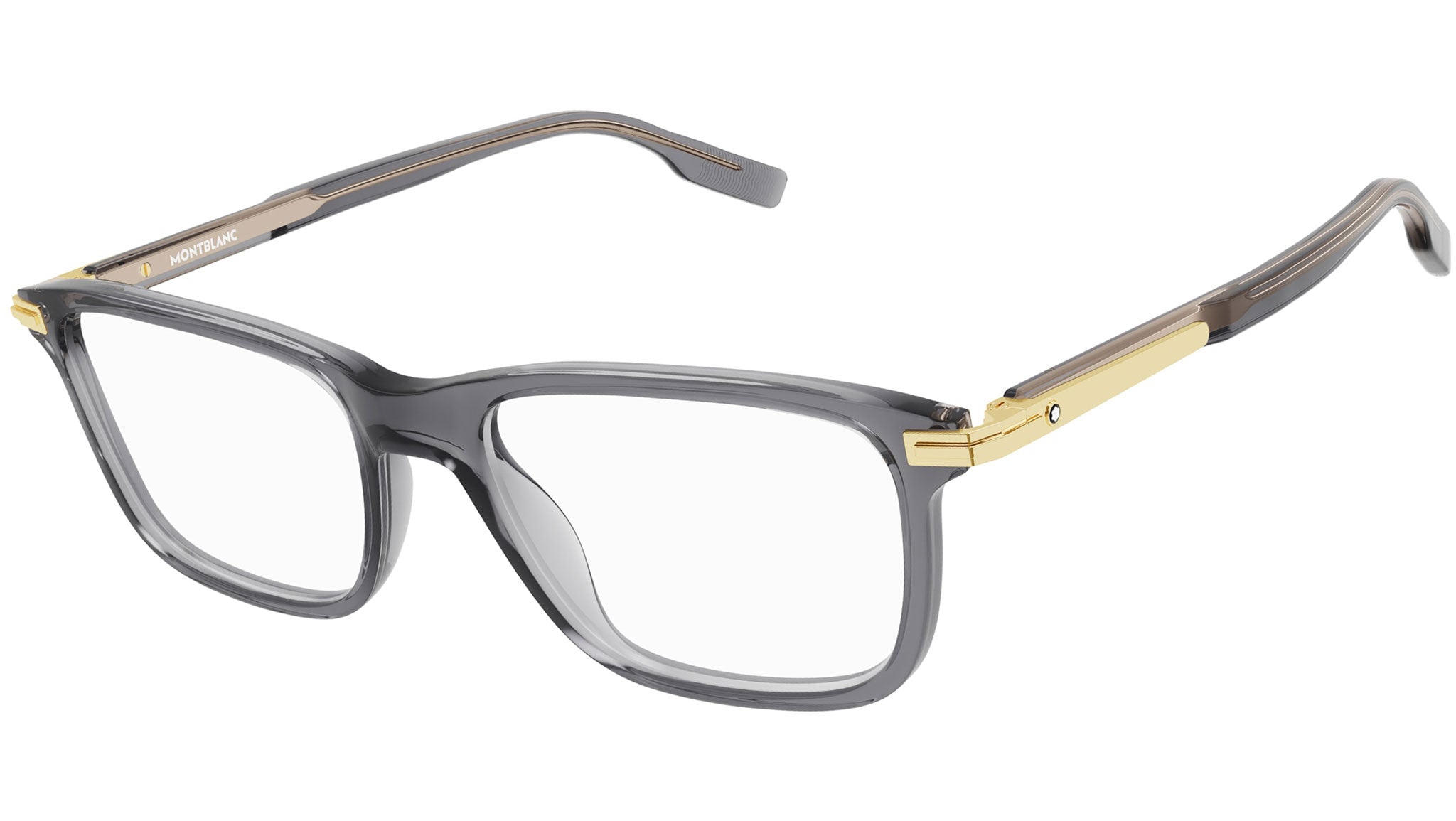 Occhiali da vista MONTBLANC MB0277O Shiny transparent dark grey