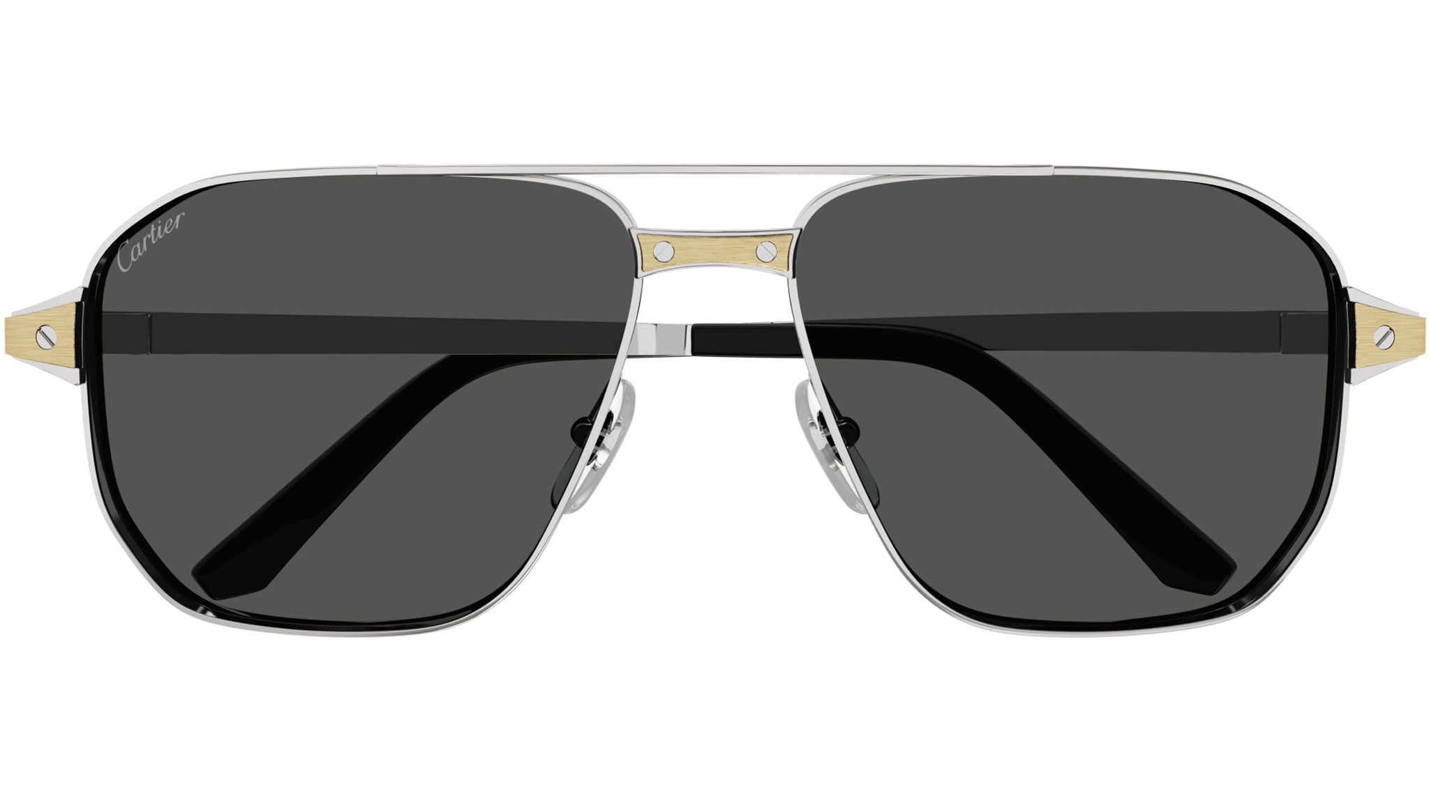 Occhiali da sole CARTIER CT0424S Smooth platinum finish with brushed champagne inserts