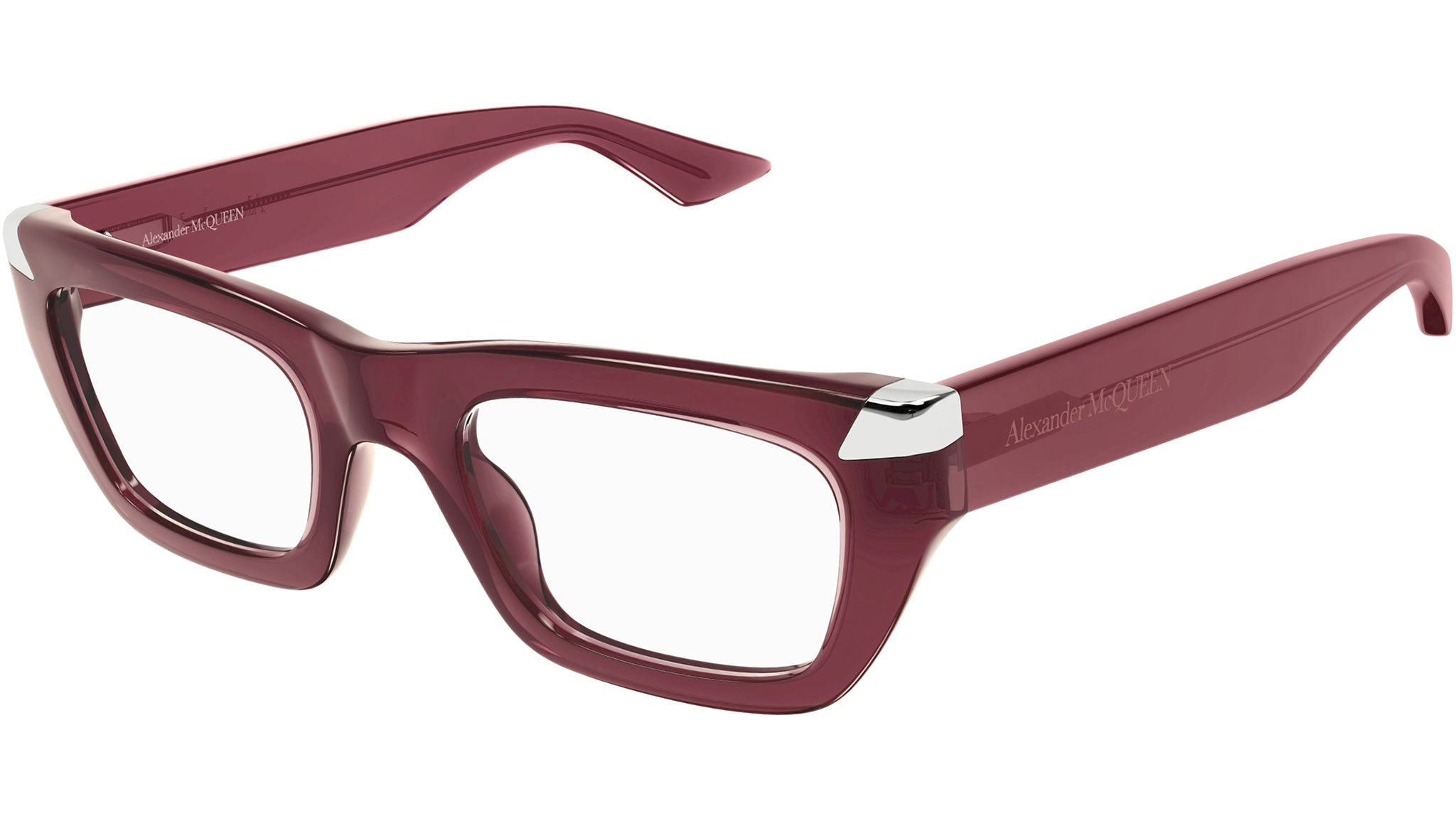 Occhiali da vista ALEXANDER MCQUEEN AM0444O Shiny transparent burgundy