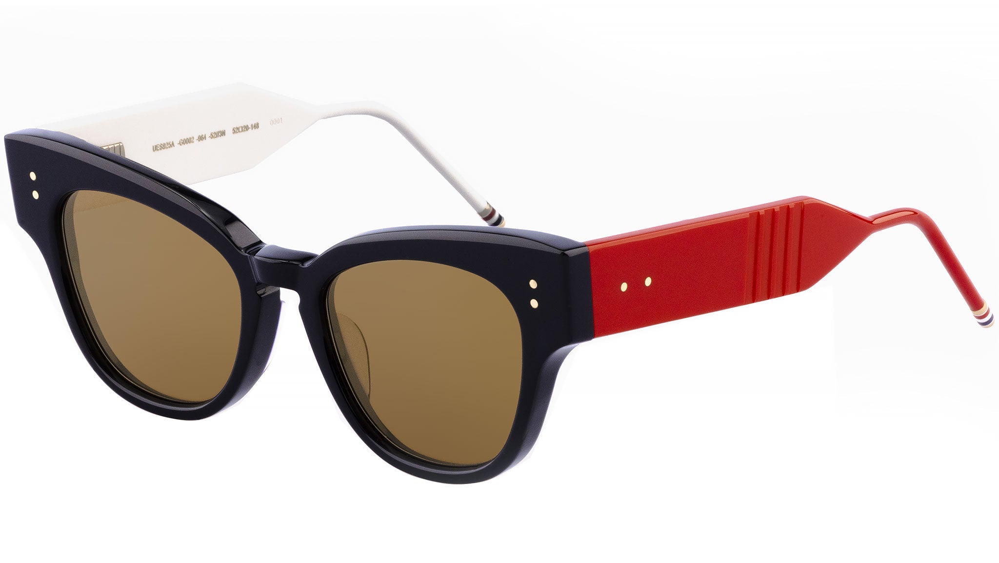 Occhiali THOM BROWNE UES925A Shiny navy front, left red right white