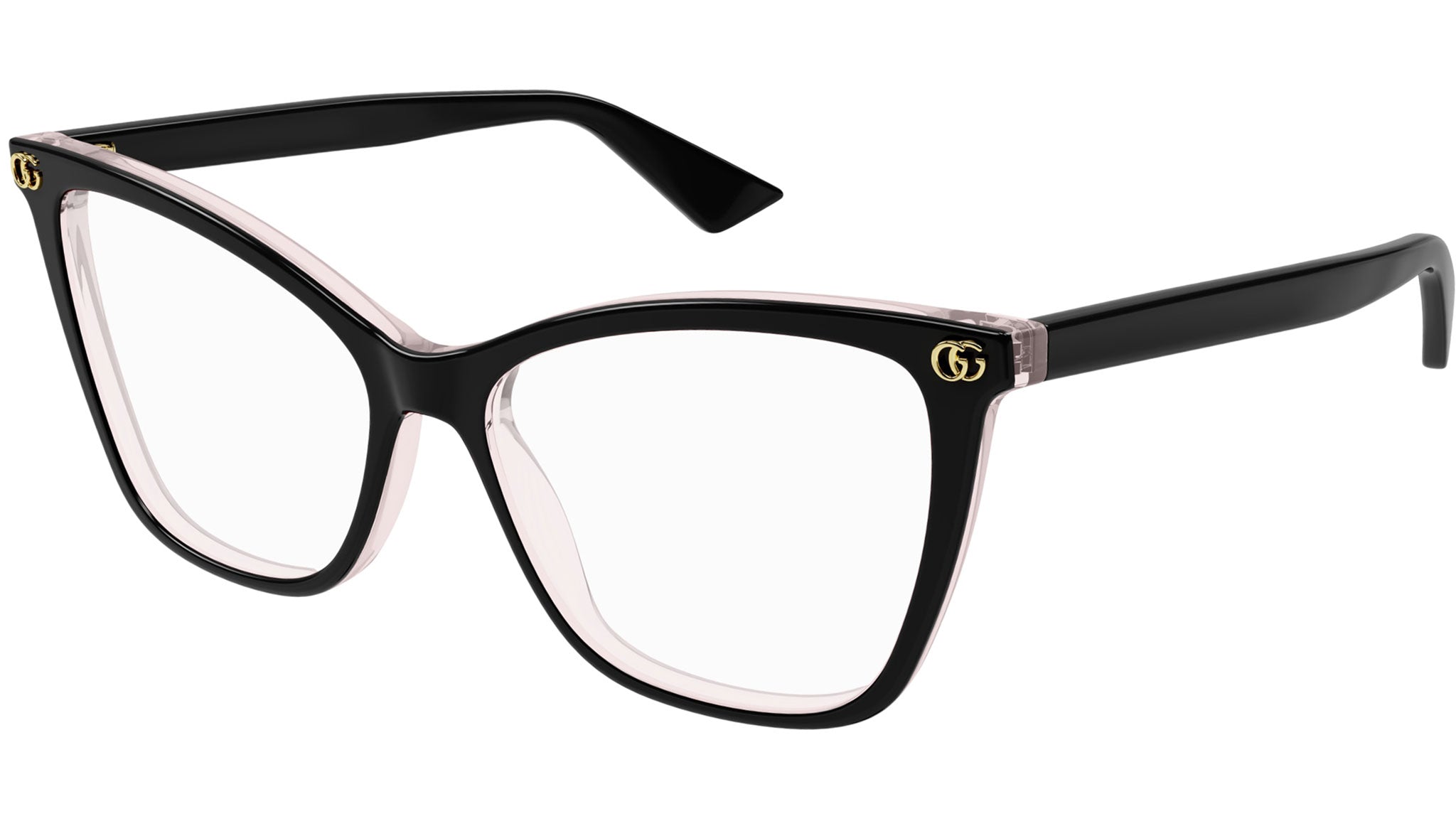 Occhiali da vista GUCCI GG1817O Shiny bilayer solid black + transparent light red