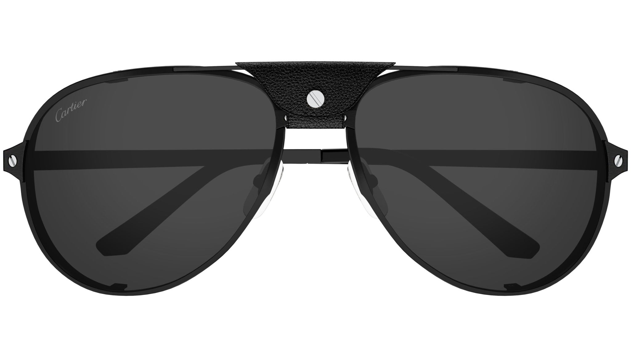 Occhiali da sole CARTIER CT0296S Smooth and brushed black pvd finish with black leather nose