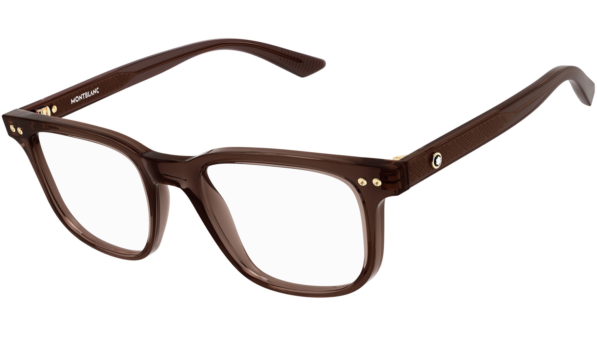 Occhiali da vista MONTBLANC MB0256O Shiny transparent brown