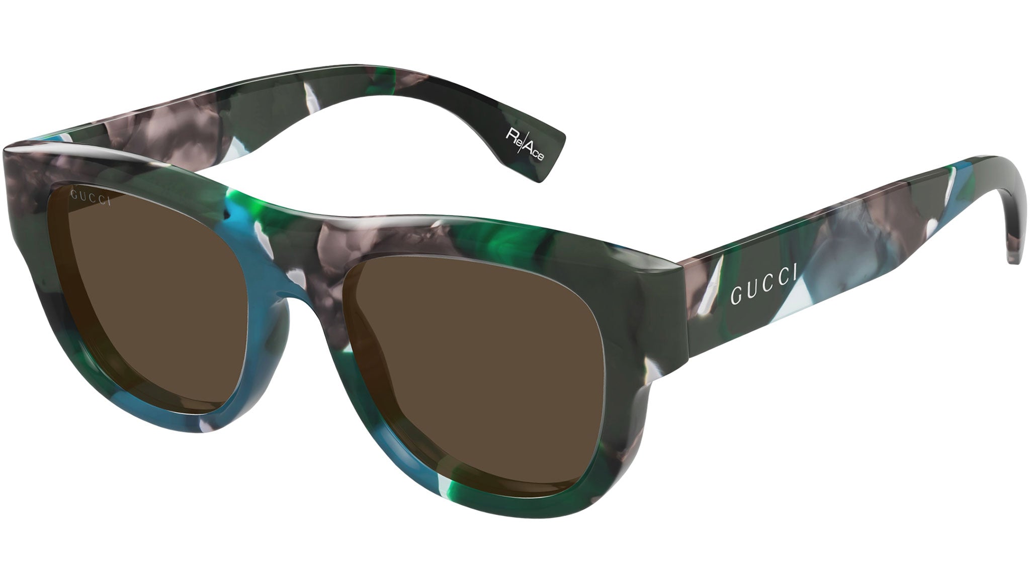 Occhiali da sole GUCCI GG1750S Shiny green and pearled brown havana