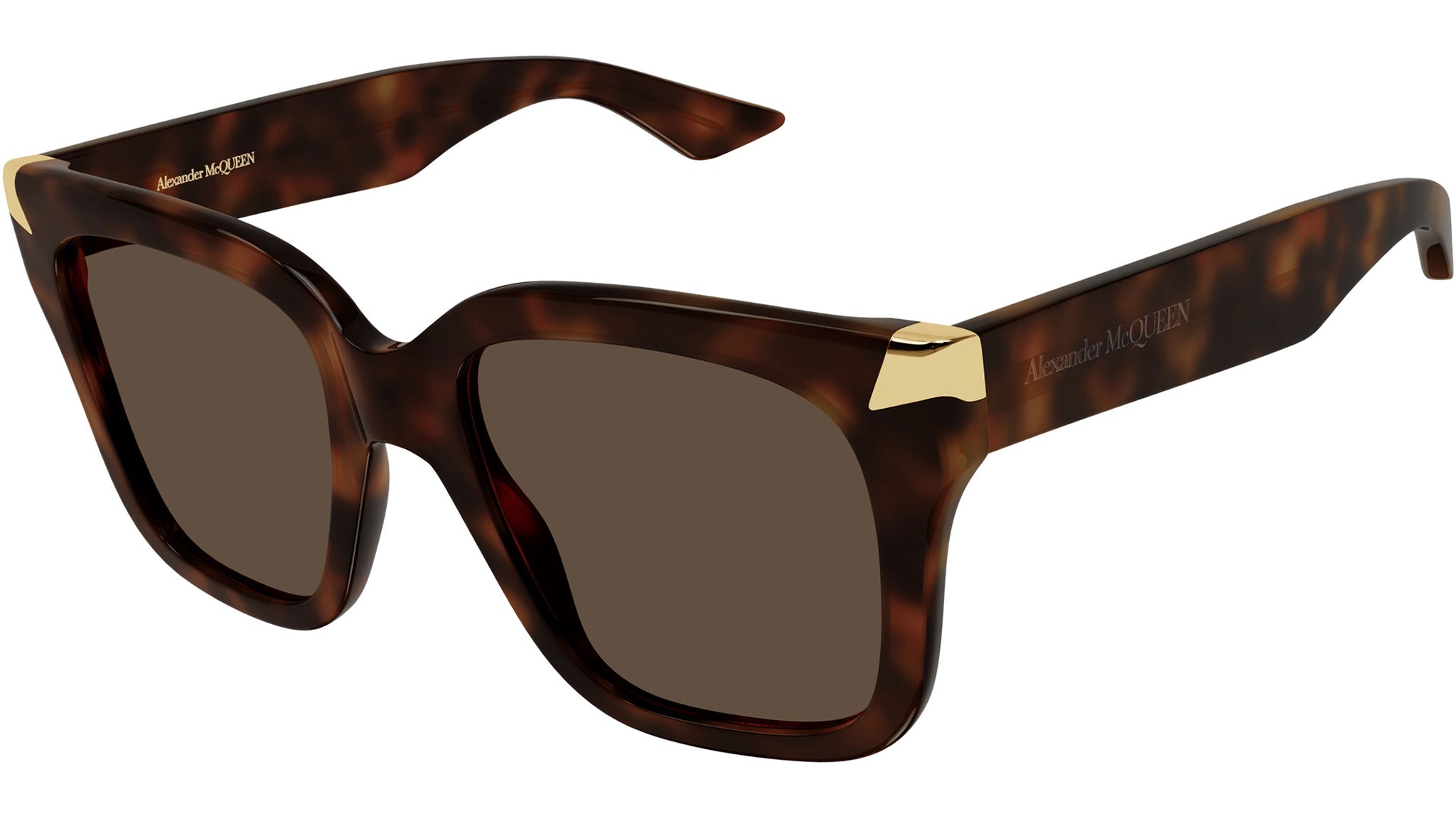 Occhiali da sole ALEXANDER MCQUEEN AM0440S Shiny dark reddish havana