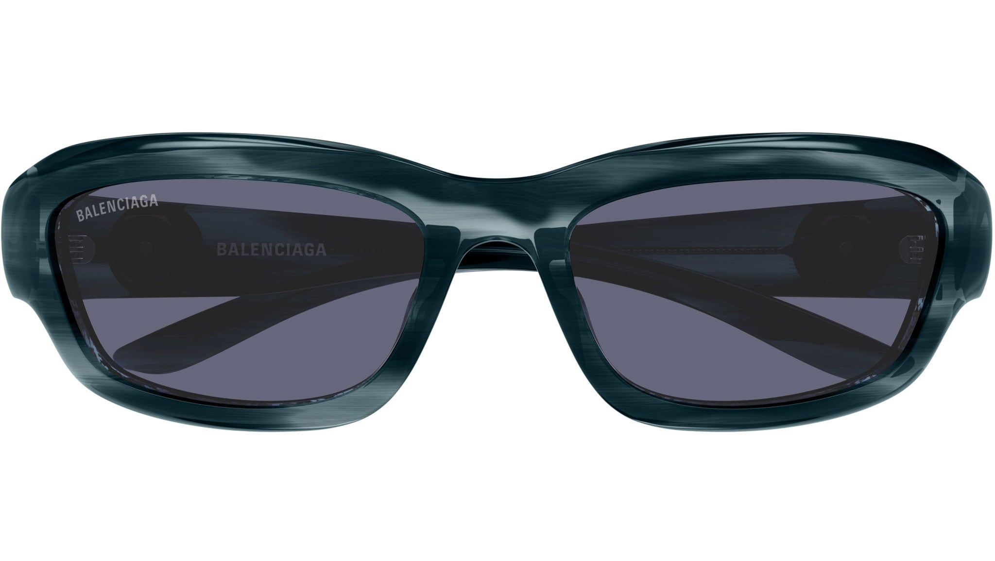 Occhiali da sole BALENCIAGA BB0409S Shiny striated blue havana