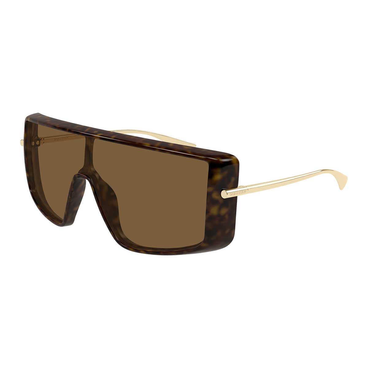 Alexander McQueen Occhiali da Sole AM0524S 002 MarroneOro/Marrone Unisex 2