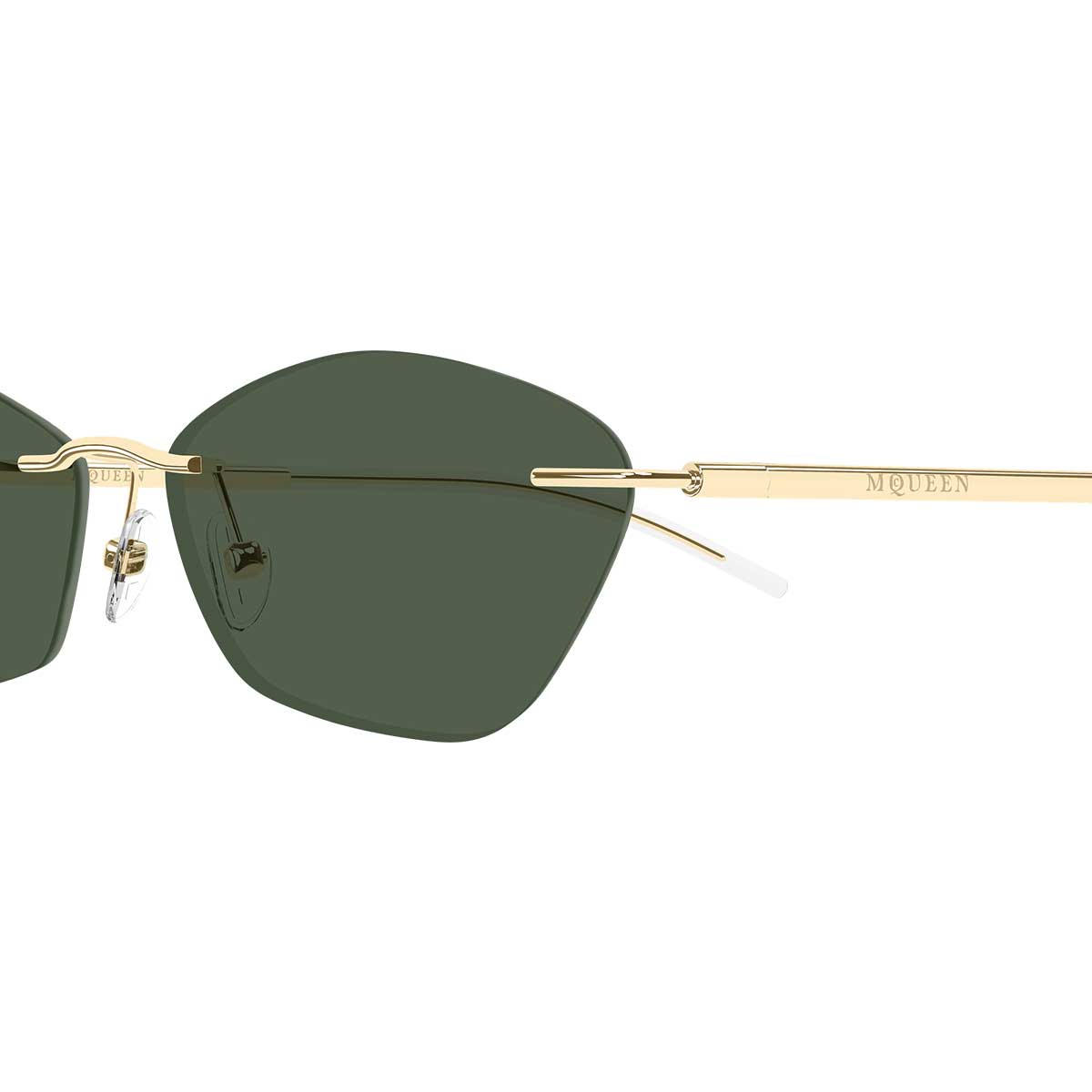 Alexander McQueen Occhiali da Sole AM0525S 003 Oro/Verde Unisex 3