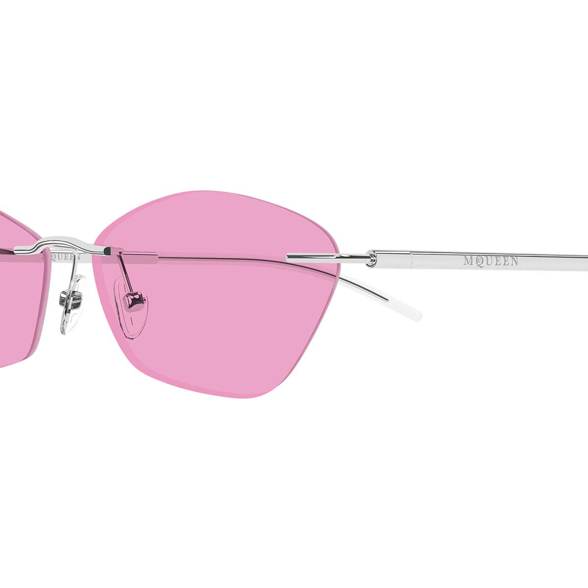 Alexander McQueen Occhiali da Sole AM0525S 004 Argento/Rosa Unisex 3