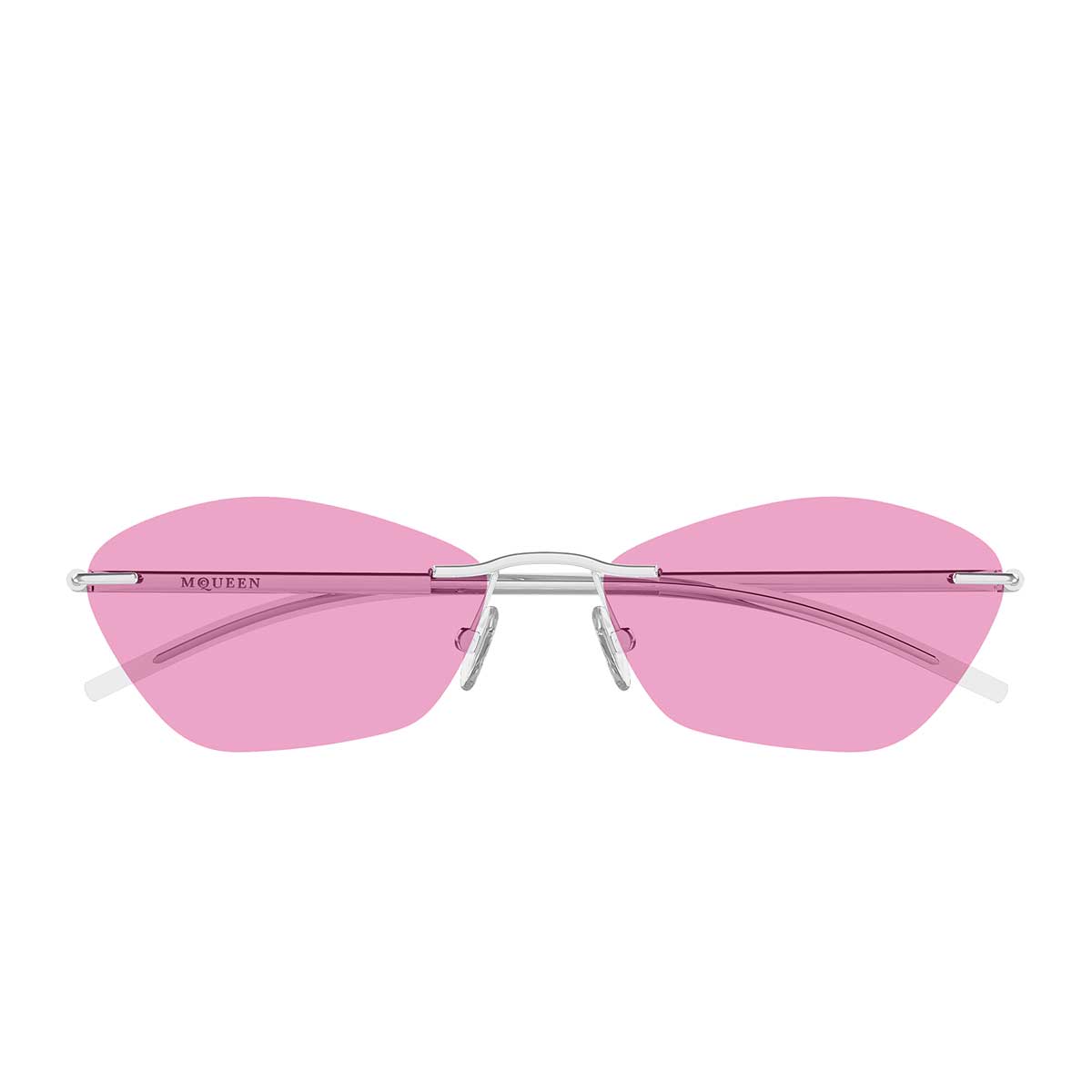 Alexander McQueen Occhiali da Sole AM0525S 004 Argento/Rosa Unisex
