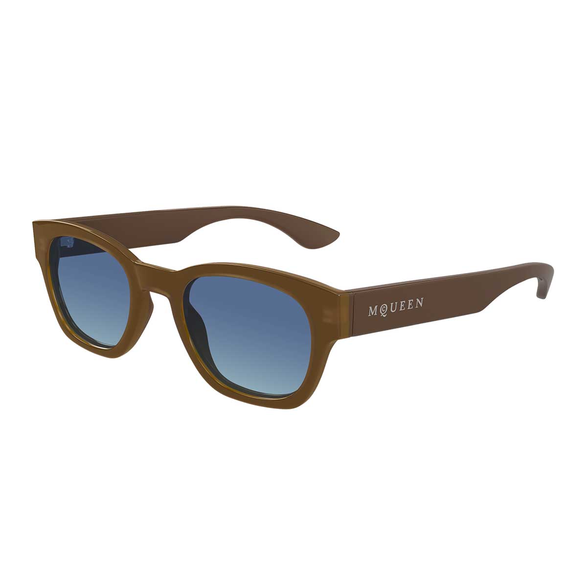 Alexander McQueen Occhiali da Sole AM0530S 003 Marrone/Blu Uomo 2