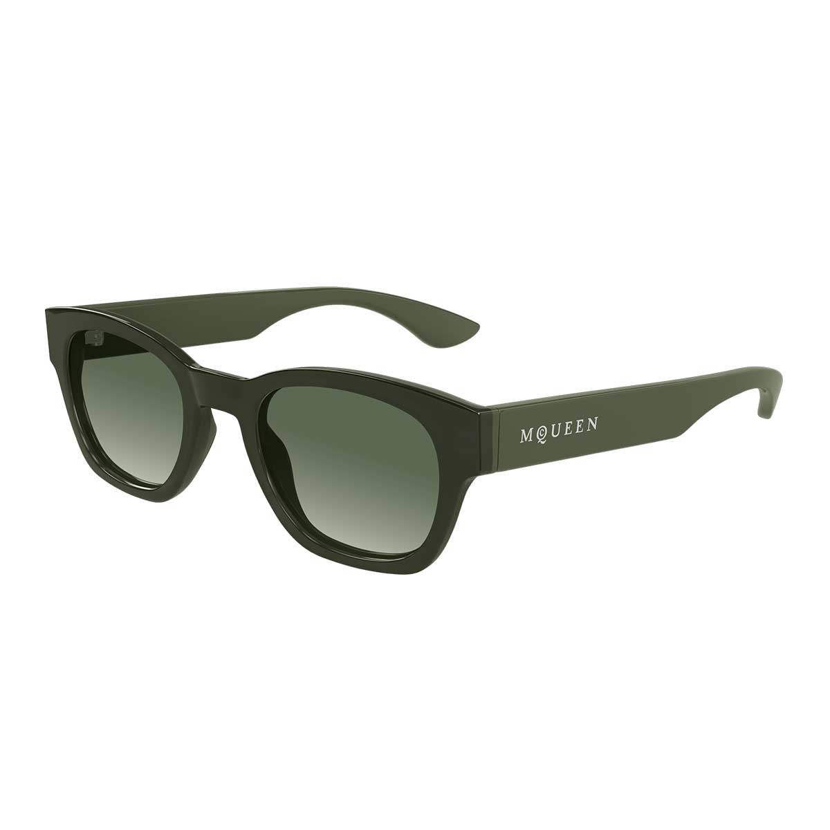 Alexander McQueen Occhiali da Sole AM0530S 004 Verde/Verde Uomo 2