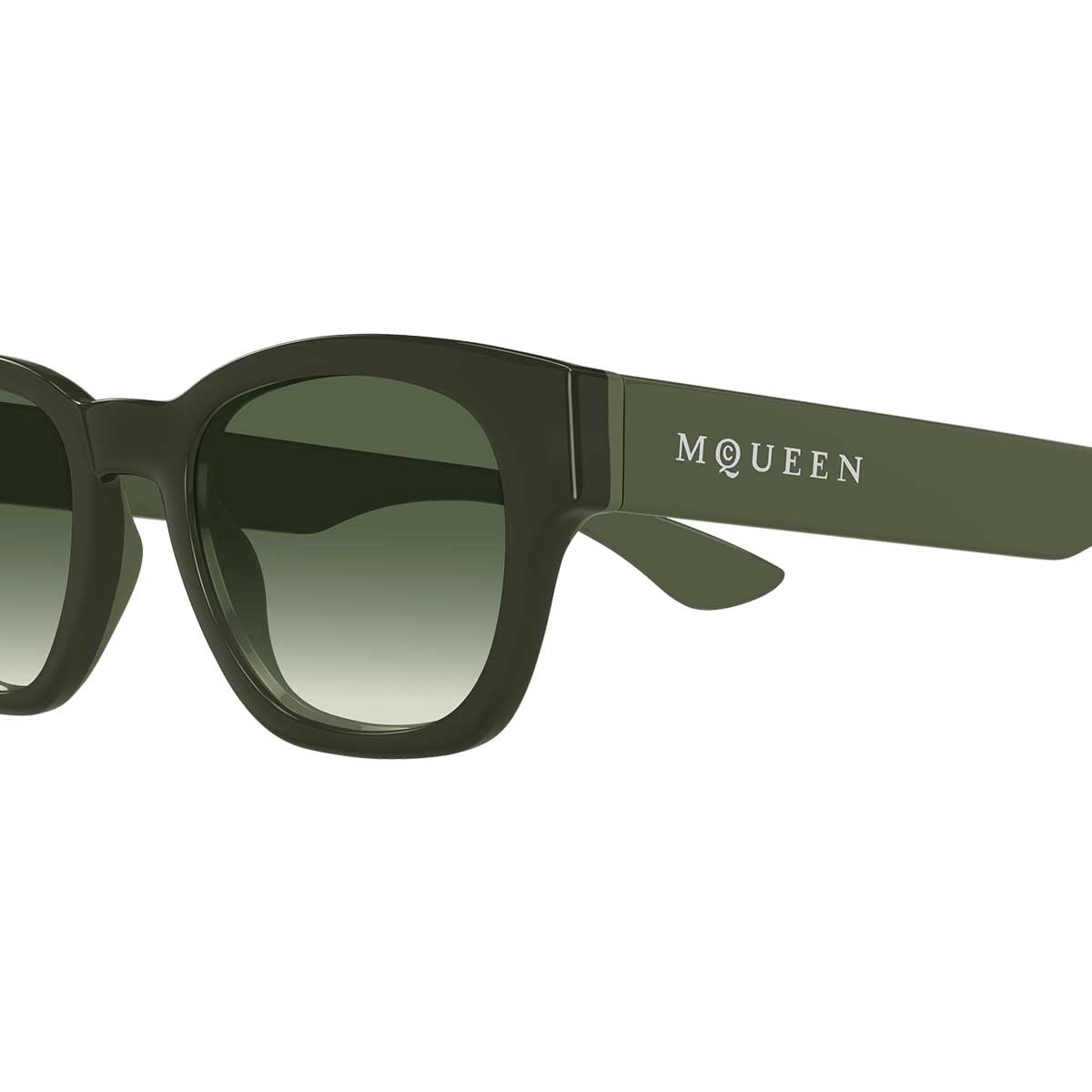 Alexander McQueen Occhiali da Sole AM0530S 004 Verde/Verde Uomo 3