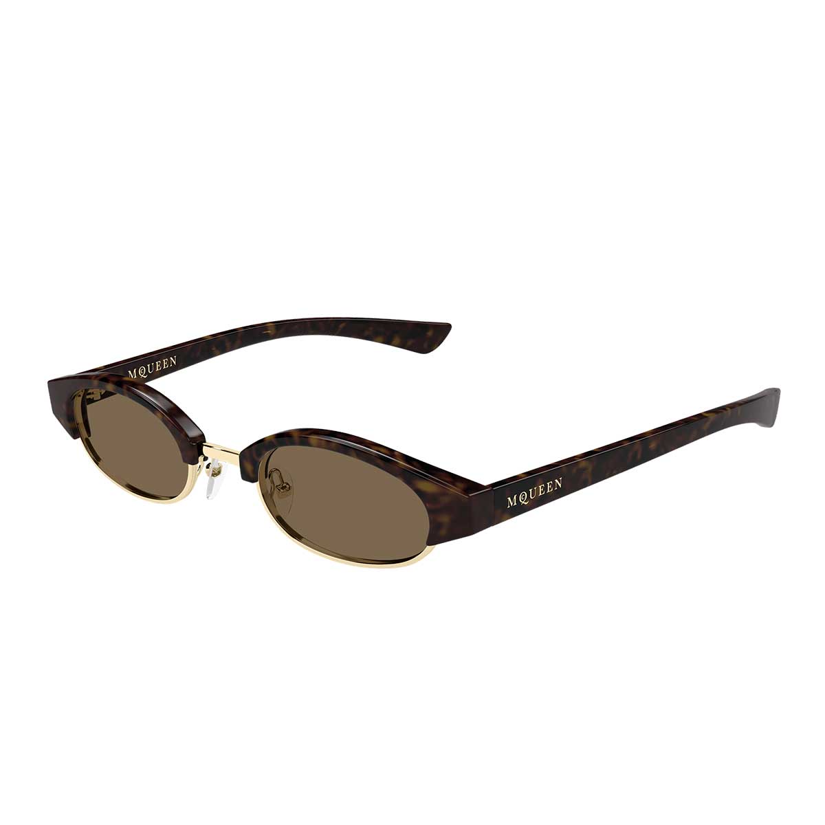 Alexander McQueen Occhiali da Sole AM0534S 002 Marrone/Marrone Unisex 2