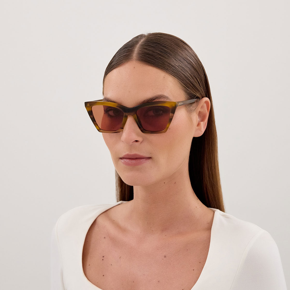 Alexander McQueen Occhiali da Sole AM0536S 006 Marrone Chiaro/Marrone Donna