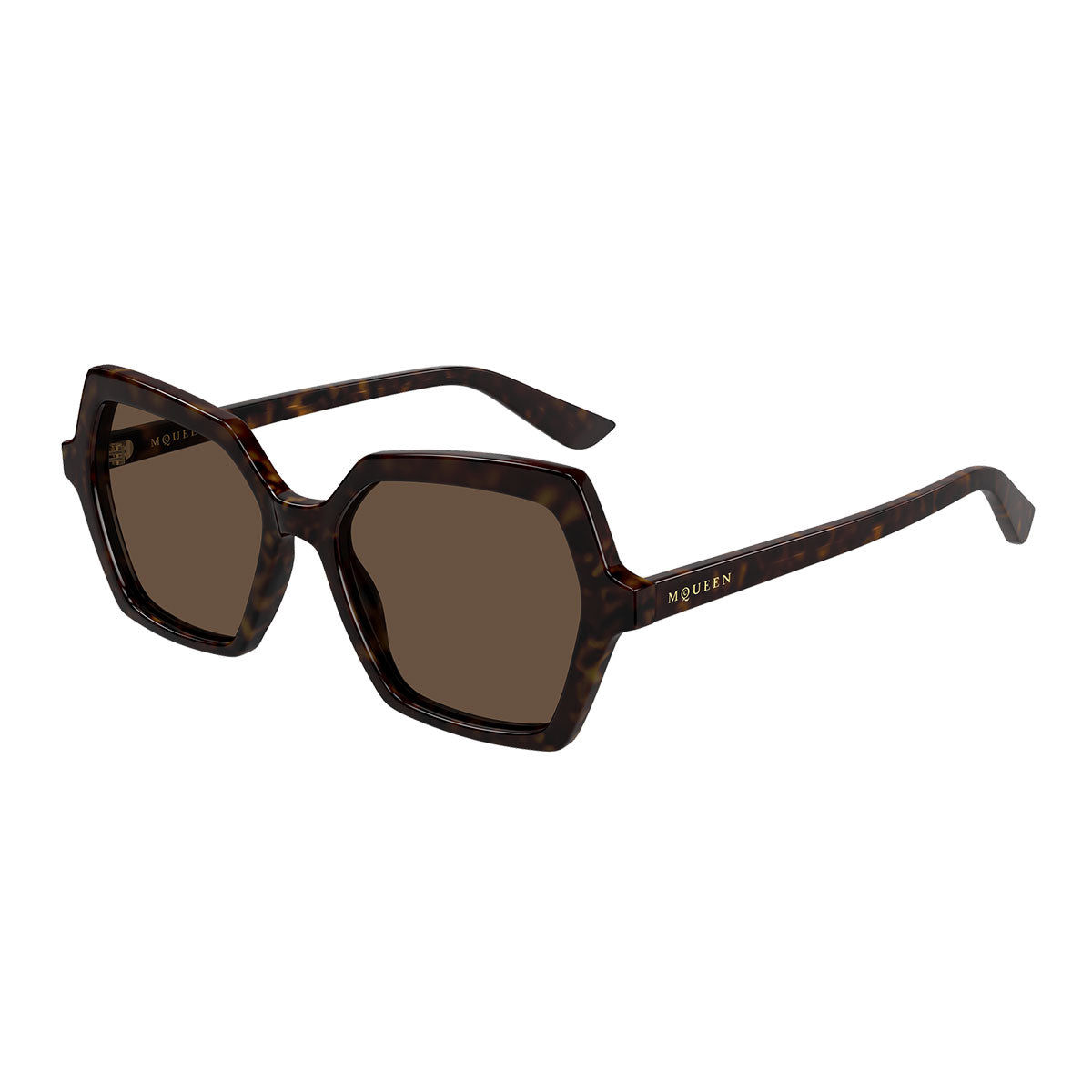 Alexander McQueen Occhiali da Sole AM0537S 002 Marrone/Marrone Donna