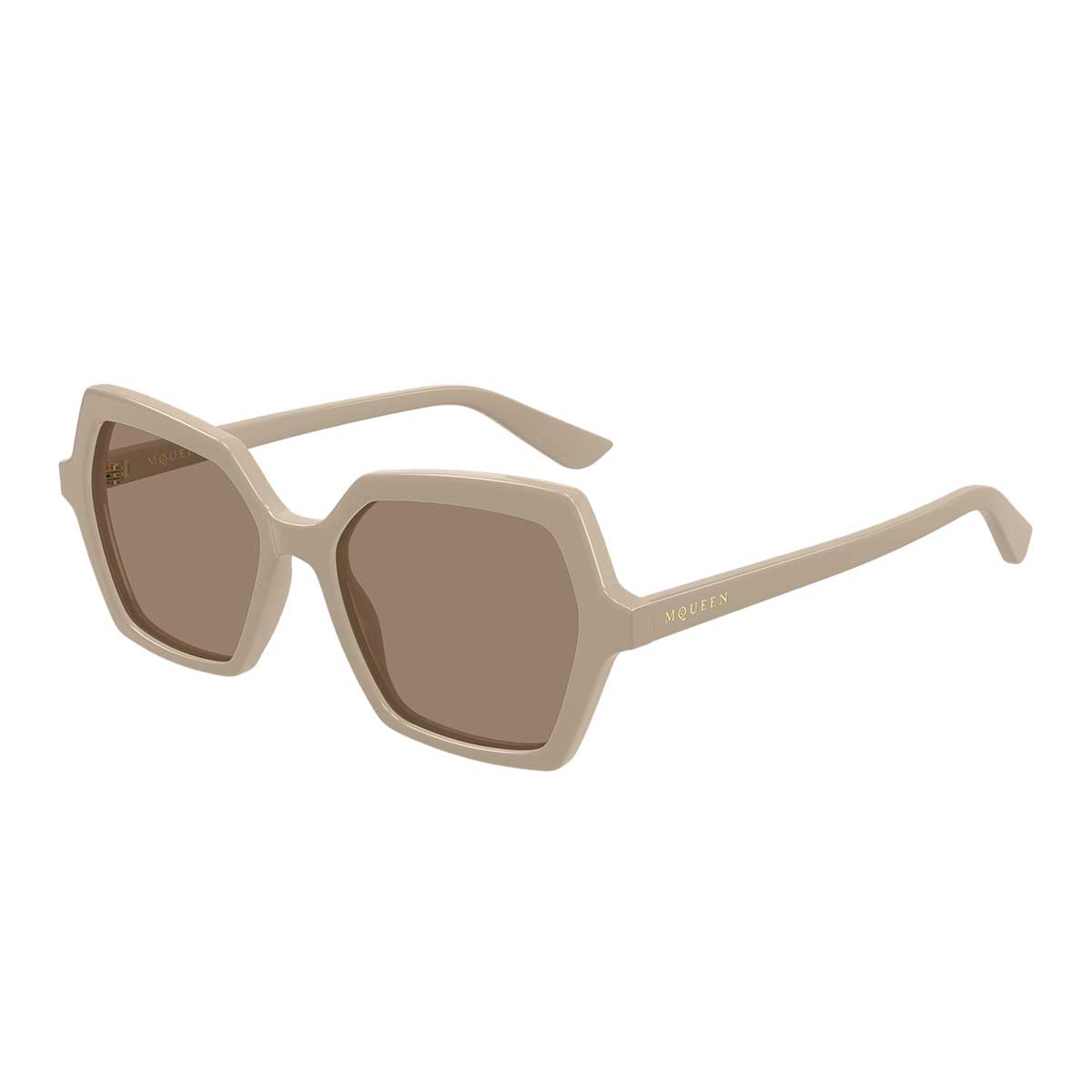 Alexander McQueen Occhiali da Sole AM0537S 003 Beige/Marrone Donna 2