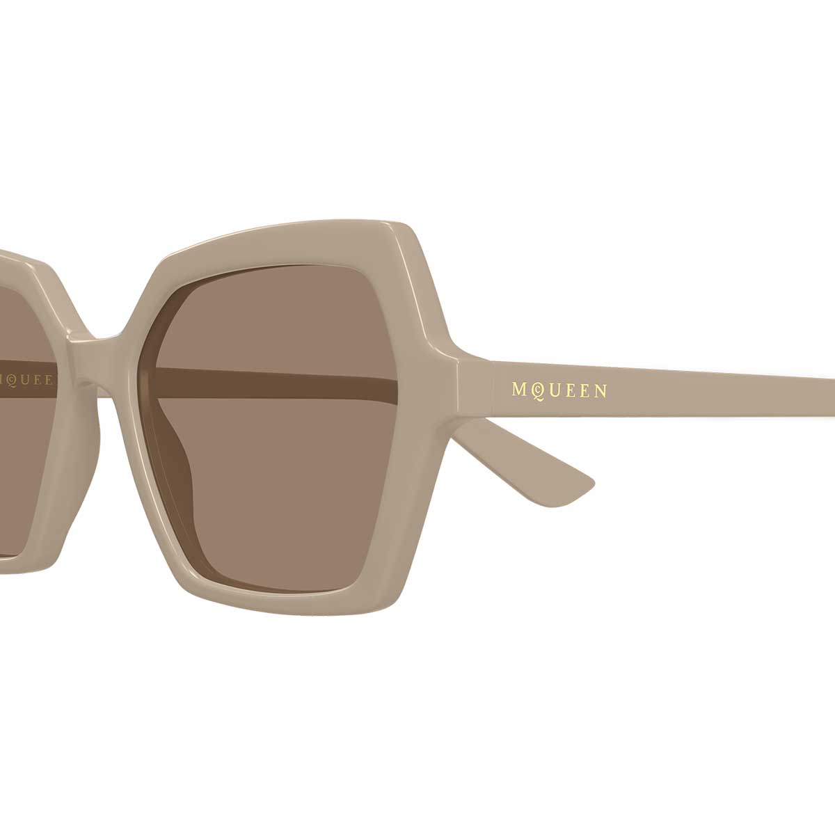 Alexander McQueen Occhiali da Sole AM0537S 003 Beige/Marrone Donna 3