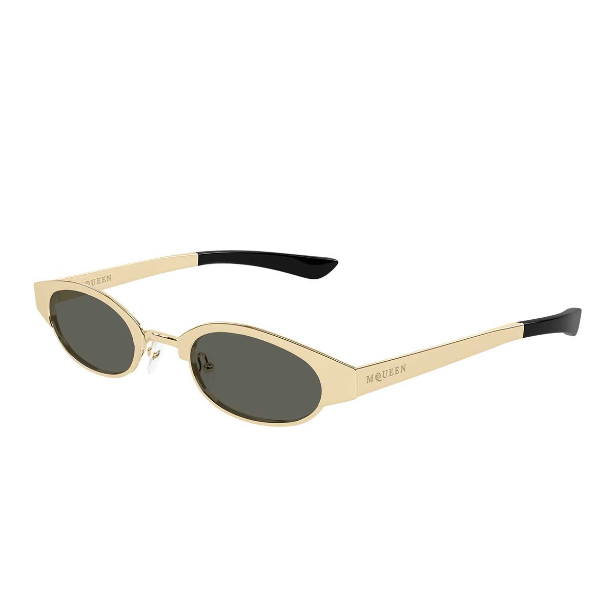 Alexander McQueen Occhiali da Sole AM0545S 001 Oro/Grigio Unisex 2