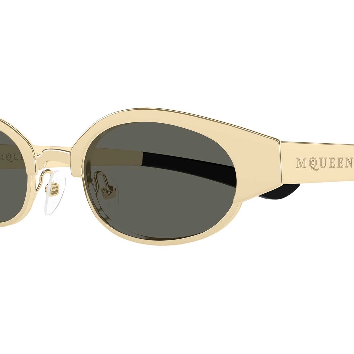 Alexander McQueen Occhiali da Sole AM0545S 001 Oro/Grigio Unisex 3