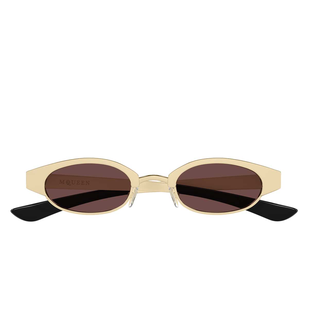 Alexander McQueen Occhiali da Sole AM0545S 002 Oro/Marrone Unisex
