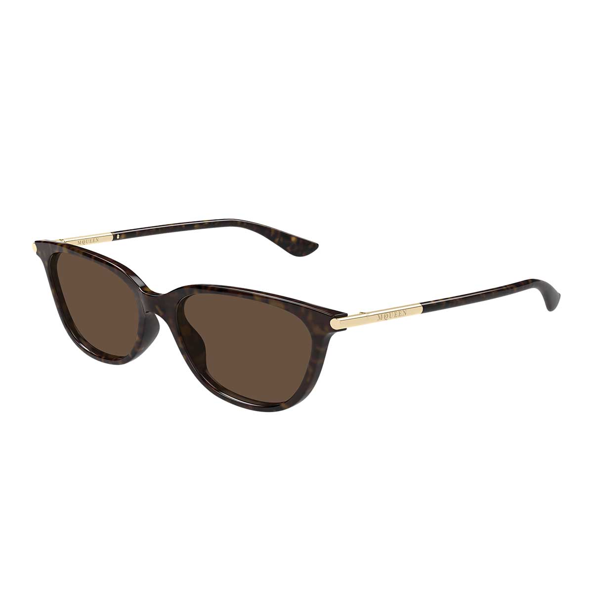 Alexander McQueen Occhiali da Sole AM0553S 002 Marrone/Marrone Donna