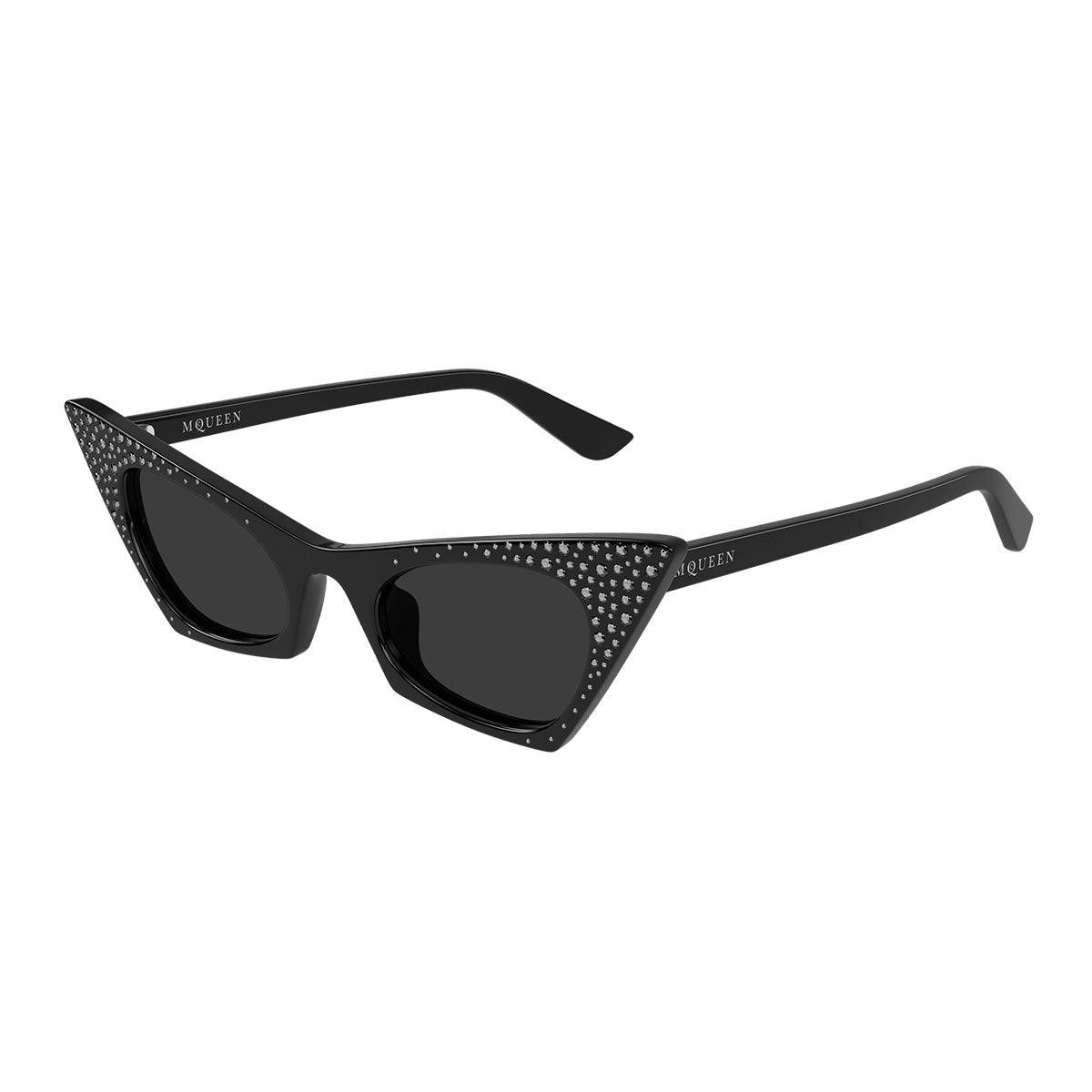 Alexander McQueen Occhiali da Sole AM0557S 005 Nero Con Strass/Grigio Donna