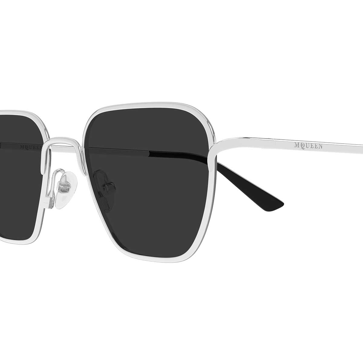 Alexander McQueen Occhiali da Sole AM0561S 001 Argento/Grigio Unisex 3