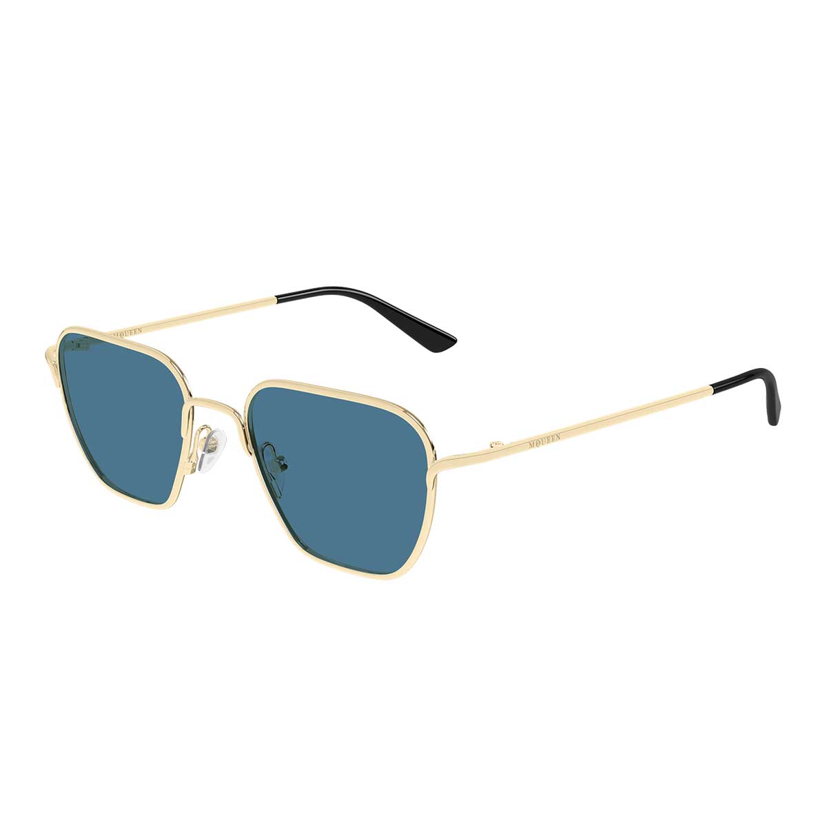 Alexander McQueen Occhiali da Sole AM0561S 004 Oro/Blu Unisex 2