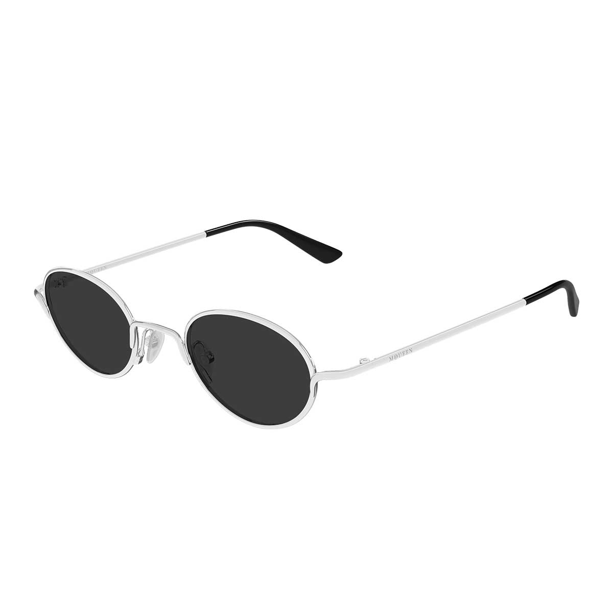 Alexander McQueen Occhiali da Sole AM0562S 001 Argento/Grigio Unisex 2