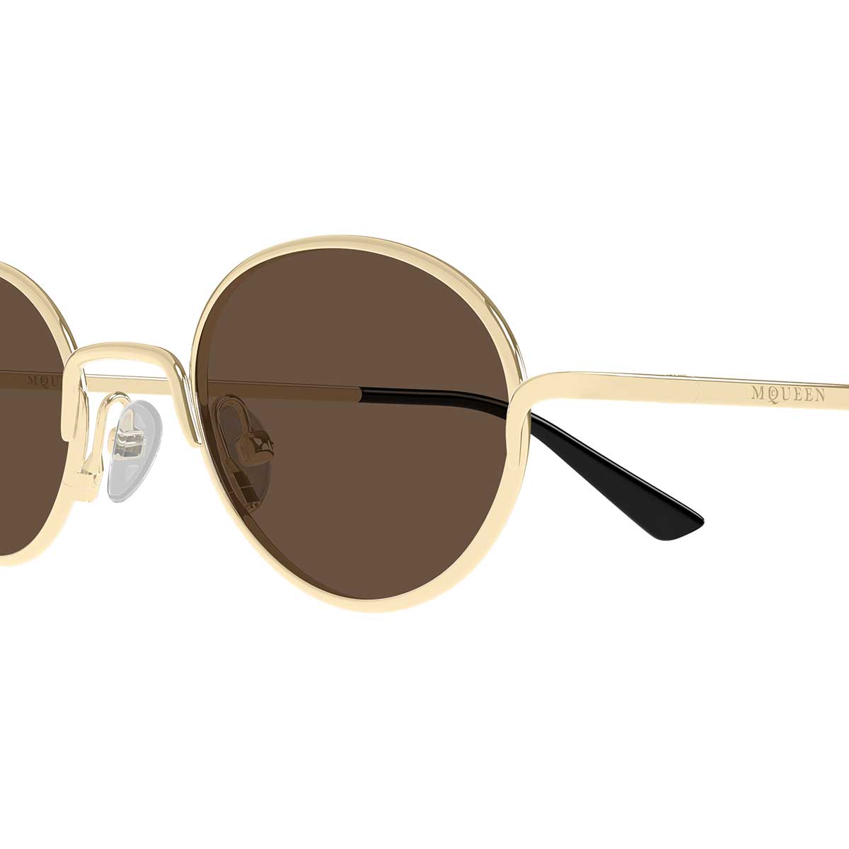 Alexander McQueen Occhiali da Sole AM0562S 002 Oro/Marrone Unisex 3