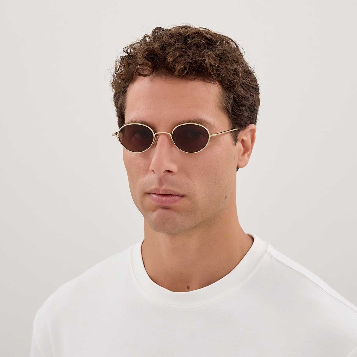 Alexander McQueen Occhiali da Sole AM0562S 002 Oro/Marrone Unisex 4