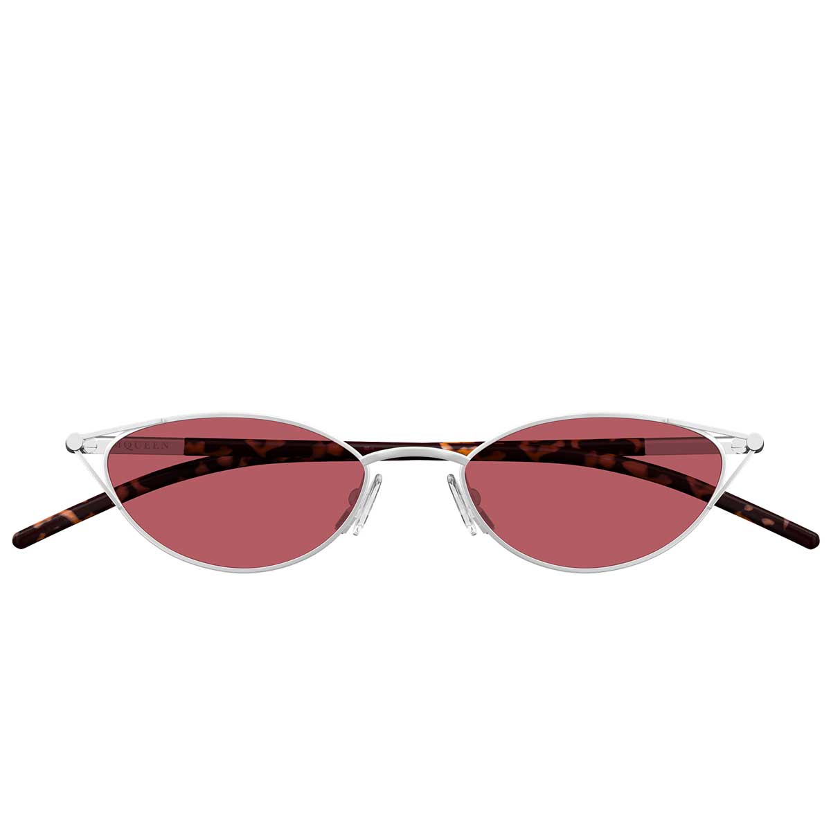 Alexander McQueen Occhiali da Sole AM0563S 003 ArgentoMarrone/Rosso Donna
