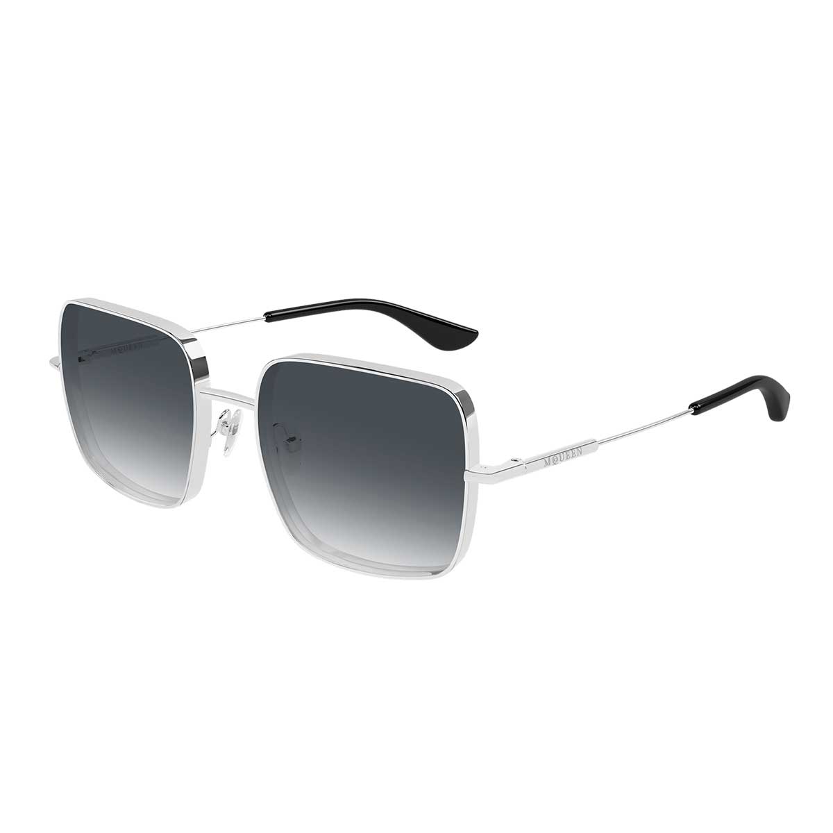 Alexander McQueen Occhiali da Sole AM0564S 001 Argento/Grigio Fumo Donna 2