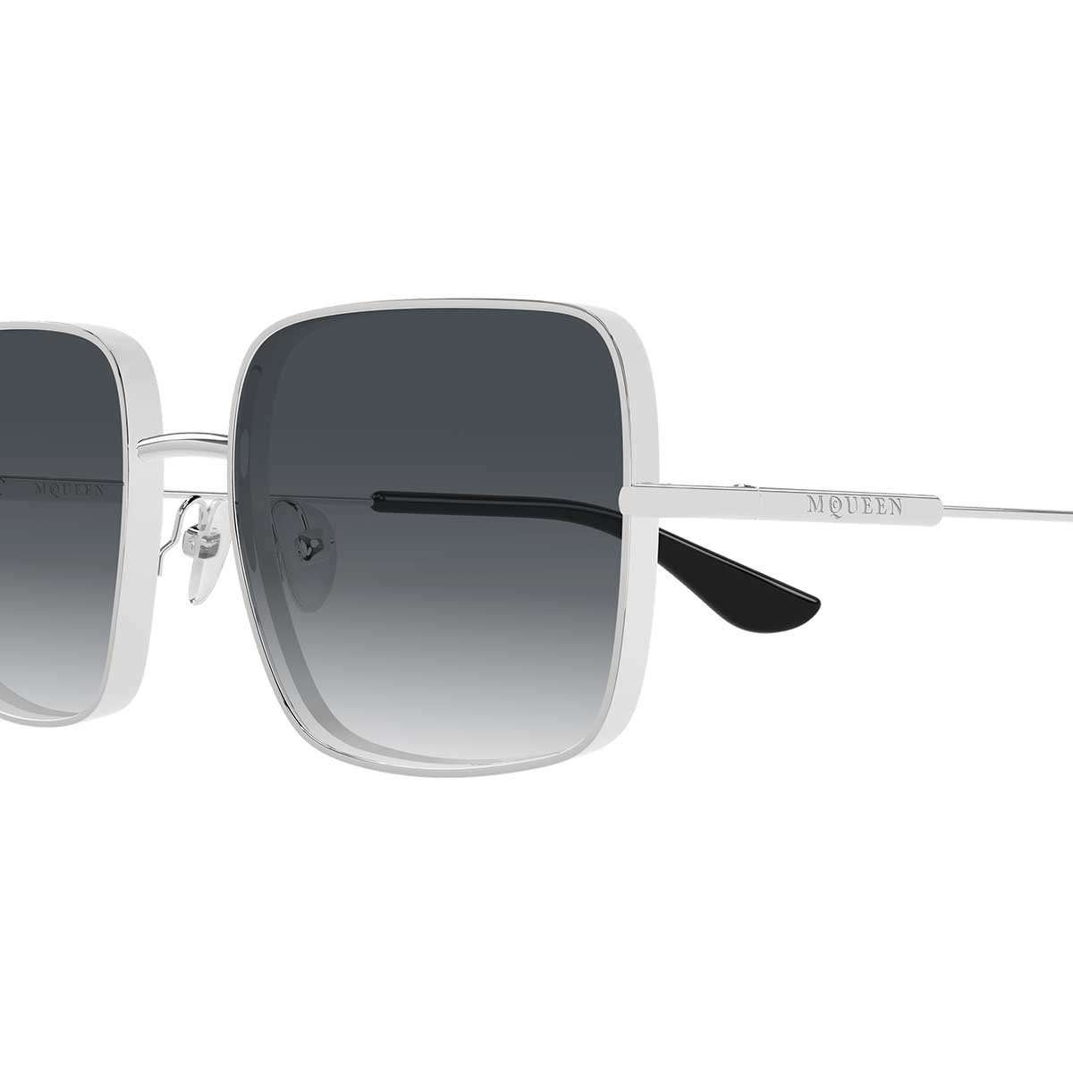 Alexander McQueen Occhiali da Sole AM0564S 001 Argento/Grigio Fumo Donna 3