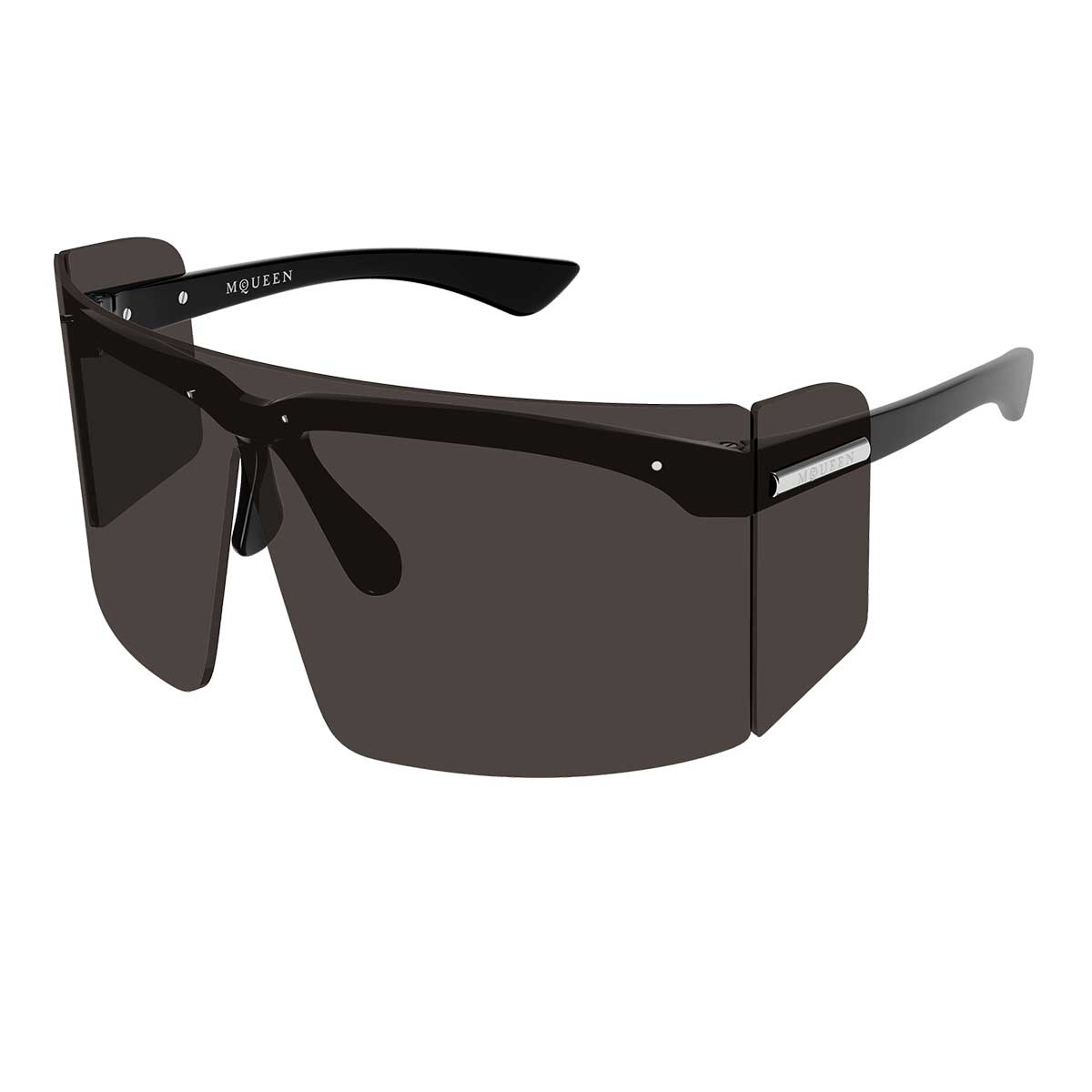 Alexander McQueen Occhiali da Sole AM0594S 001 Nero/Grigio Fumo Unisex 2