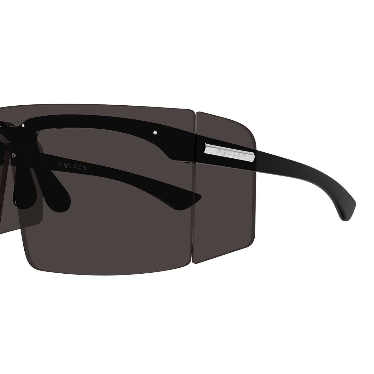 Alexander McQueen Occhiali da Sole AM0594S 001 Nero/Grigio Fumo Unisex 3