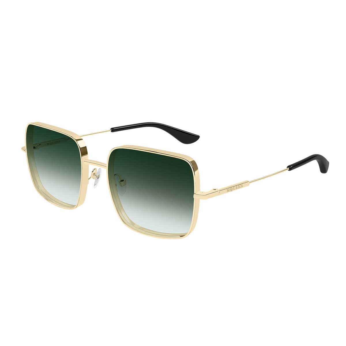 Alexander McQueen Occhiali da Sole AM0564S 003 Oro/Verde Donna 2