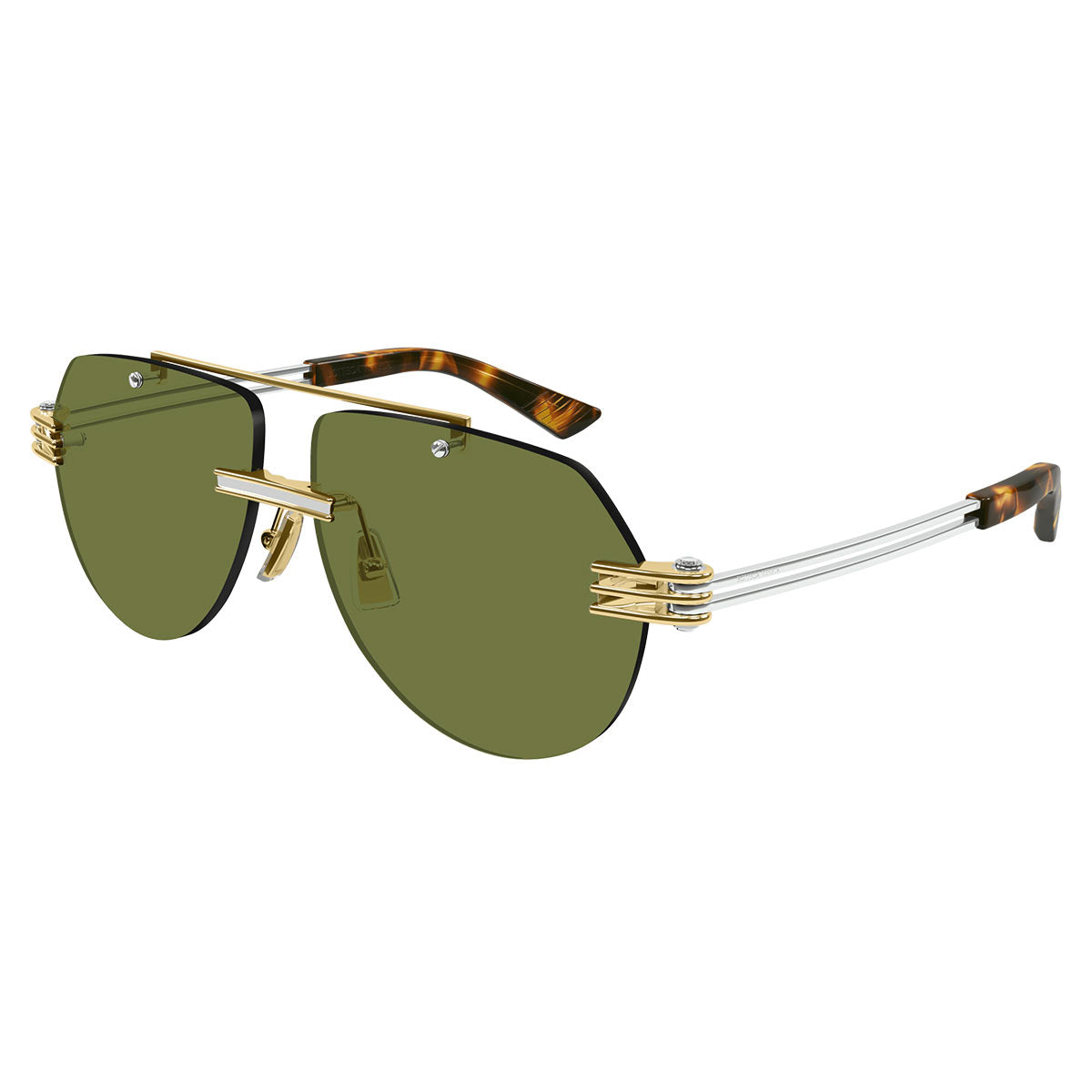 Bottega Veneta Occhiali da Sole BV1342S 003 Oro/Verde Unisex