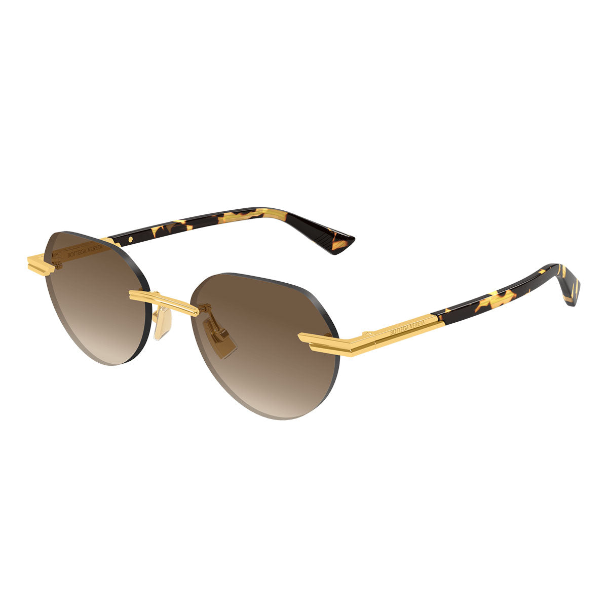 Bottega Veneta Occhiali da Sole BV1379S 003 Oro/Marrone Uomo