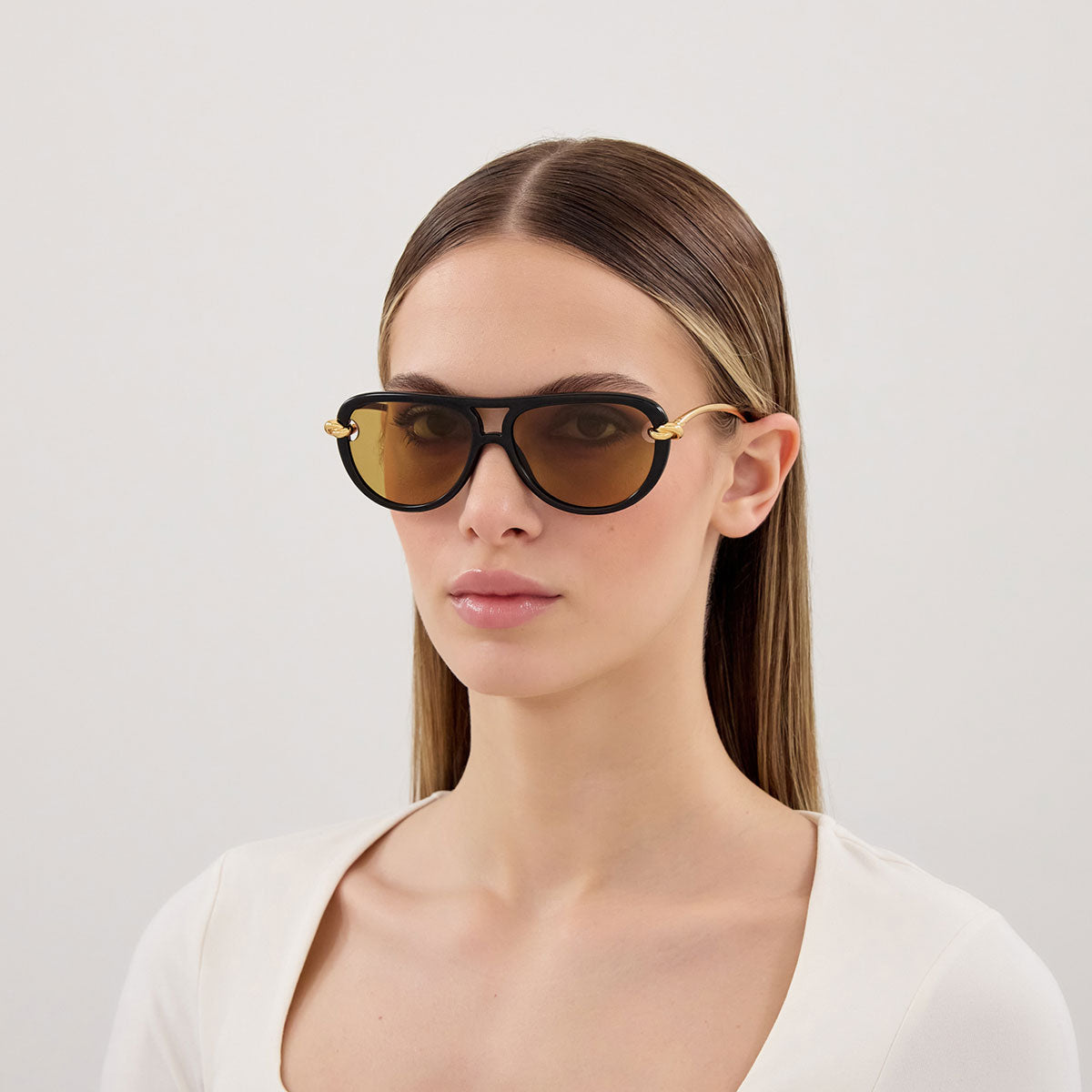 Bottega Veneta Occhiali da Sole BV1418S 001 Oro/Giallo Donna