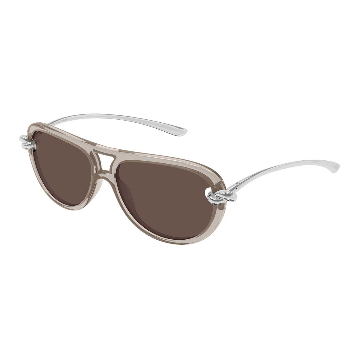Bottega Veneta Occhiali da Sole BV1418S 008 Argento/Marrone Donna