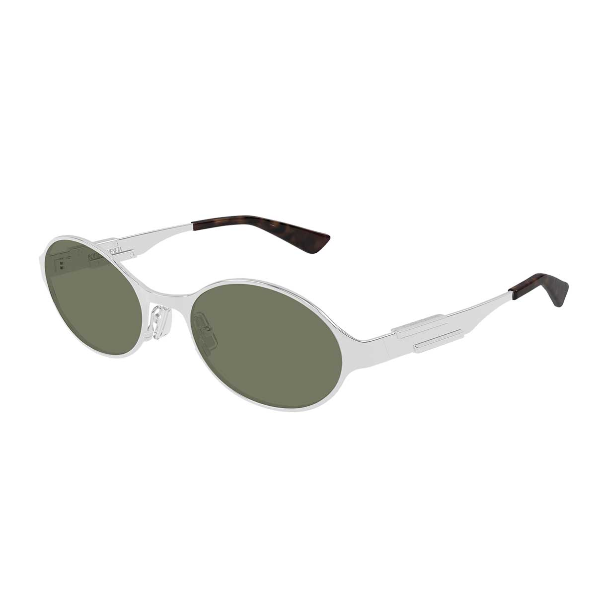 Bottega Veneta Occhiali da Sole BV1456S 002 Argento/Verde Unisex 2