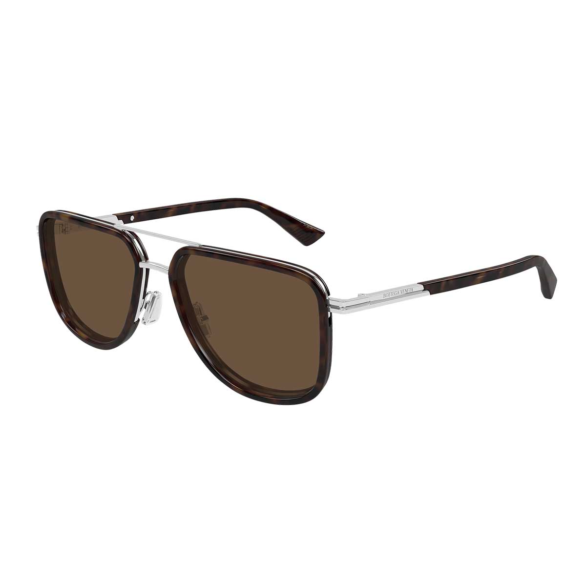 Bottega Veneta Occhiali da Sole BV1463S 002 Argento/Marrone Uomo 2