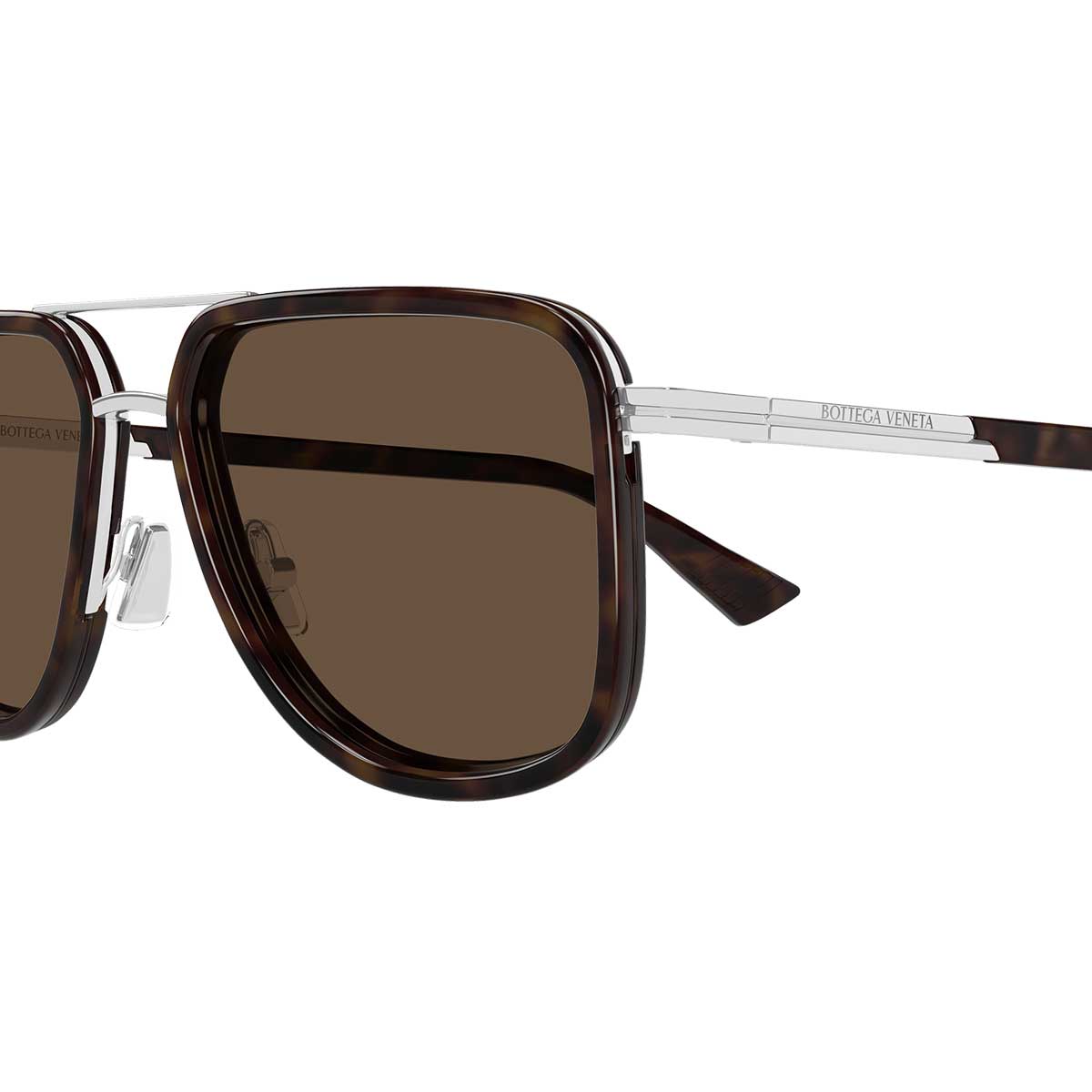 Bottega Veneta Occhiali da Sole BV1463S 002 Argento/Marrone Uomo 3