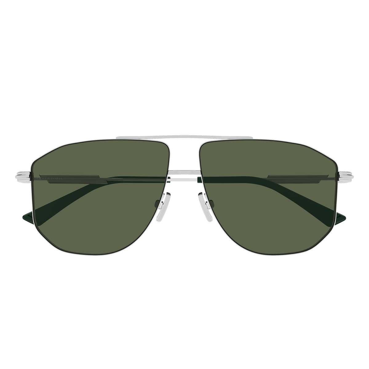 Bottega Veneta Occhiali da Sole BV1509S 004 Argento/Verde Unisex