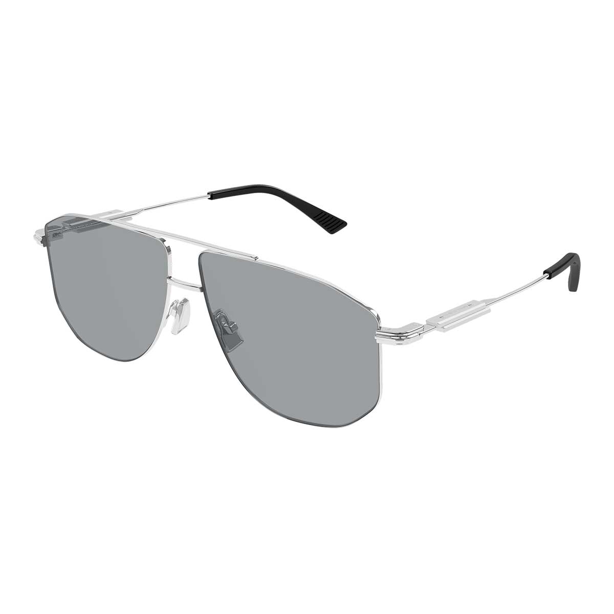 Bottega Veneta Occhiali da Sole BV1509S 005 Argento/Grigio Unisex 2