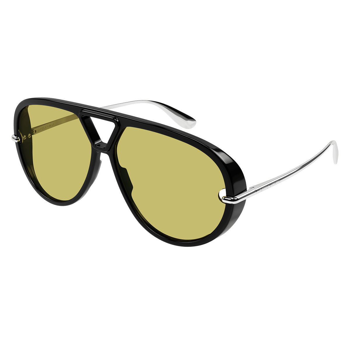 Bottega Veneta Occhiali da Sole BV1274S 002 NeroArgento/Giallo Unisex